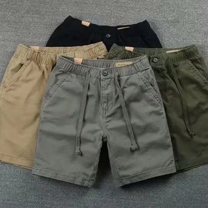 Elastic Waist Men's Shorts Mens Blank Middle Knee Length Cotton Short Pants Man Fashion Bermuda Trousers Clothes