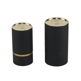 Custom Logo Paper Black tube Box container Round Perfume Package Tea paper cylinder packagingPopular