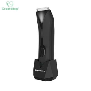Createdog Professional Waterproof Electric Classic Hair Clipper Rechargeable Men Hairscape Groin Pubic Body Black Hair Trimmer
