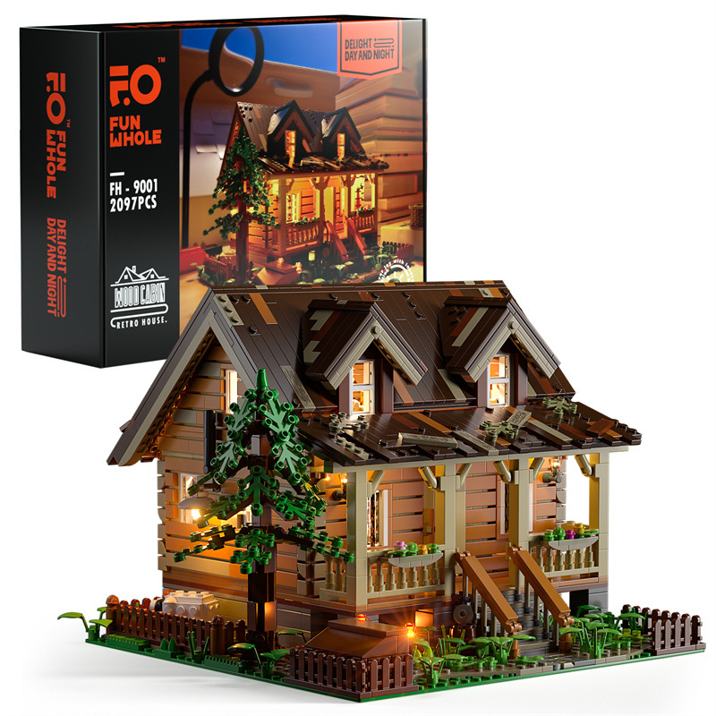 Shantou Chenghai Sensheng Electronic Technology Co., Ltd. hot funwhole FH9001 Forest Cabin Set Street View MOC Bricks Creative LED light Model building blocks Toys for kids FH9023 gif
