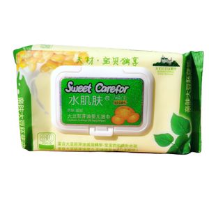 Sweet Care For Soybean plant fiber baby wipes 99.9 % Wipes Wet Tissue Factory 80Pcs Biodegradable Baby Wipes