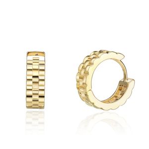 Fashion Simple Women Jewelry Hot Sale Sterling Silver Gold Plated Huggie Hoop Earrings