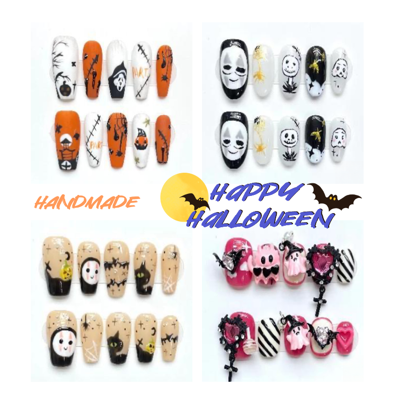 Hangzhou HWLH Technology Company Ltd. 2024 New handmade All Hallows' Day nails collection long design fake nails All Saints' Day Les faux ongles factory wholesale