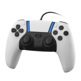 Corded Controller for PS5 and PC, with dualsense functions for PS5 console and PS5 games, backward compatible with PS 4