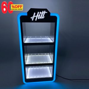 Tinya Retail Store Factory RGB lights Custom Clear Acrylic Cigarette Lighter Hand-rolling Case Tobacco Display stand