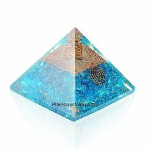 Handmade Aquamarine Orgone Energy Healing Pyramid Gemstone Material for Feng Shui Chakra Alignment Buy from PLANET CRYSTAL EX