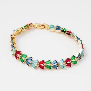 2024 hot selling colorful zircon bangles gold plated bracelet for women