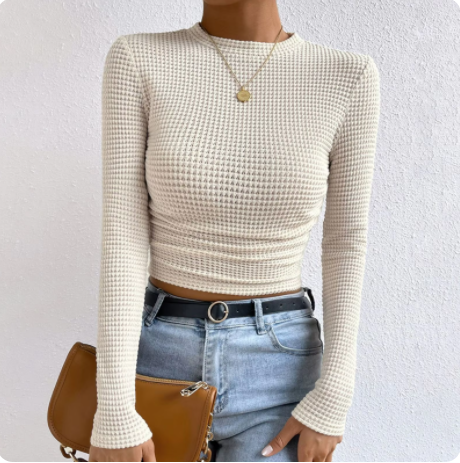 New Sexy Women Streetwear Y2k Clothing  Autumn Long Sleeve Crop T-shirt Top