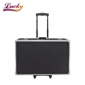 Wholesale OEM Aluminum Tool Case Trolley Tool Case With Eva Dividers Black Aluminum Case with Form and Wheels