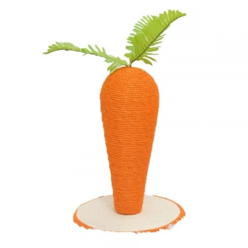 Manufacturer wholesale cute carrot shape design sisal cat scratcher toy