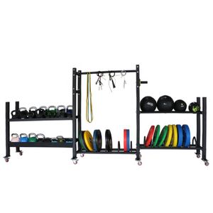 Wall Ball Kettlebell Dumbbell Bumper Plate Resistance Band Multifunction Fitness Storage Rack