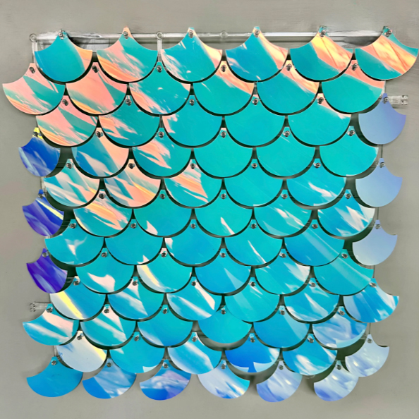 Guangzhou Creative Era Material Co., Ltd Interlock iridescent blue shimmer wall for party