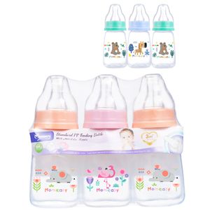4oz/120ml Standard Baby Feeding Bottle Set 3PK BPA Free Baby Bottle Set with Silicone Nipples
