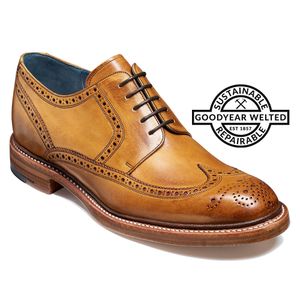 Goodyear Welted Height Increasing Dress Shoes Raised Heel Shoes Rubber Hand Painted Wingtip Brogue Office  Male Black 7 Cm
