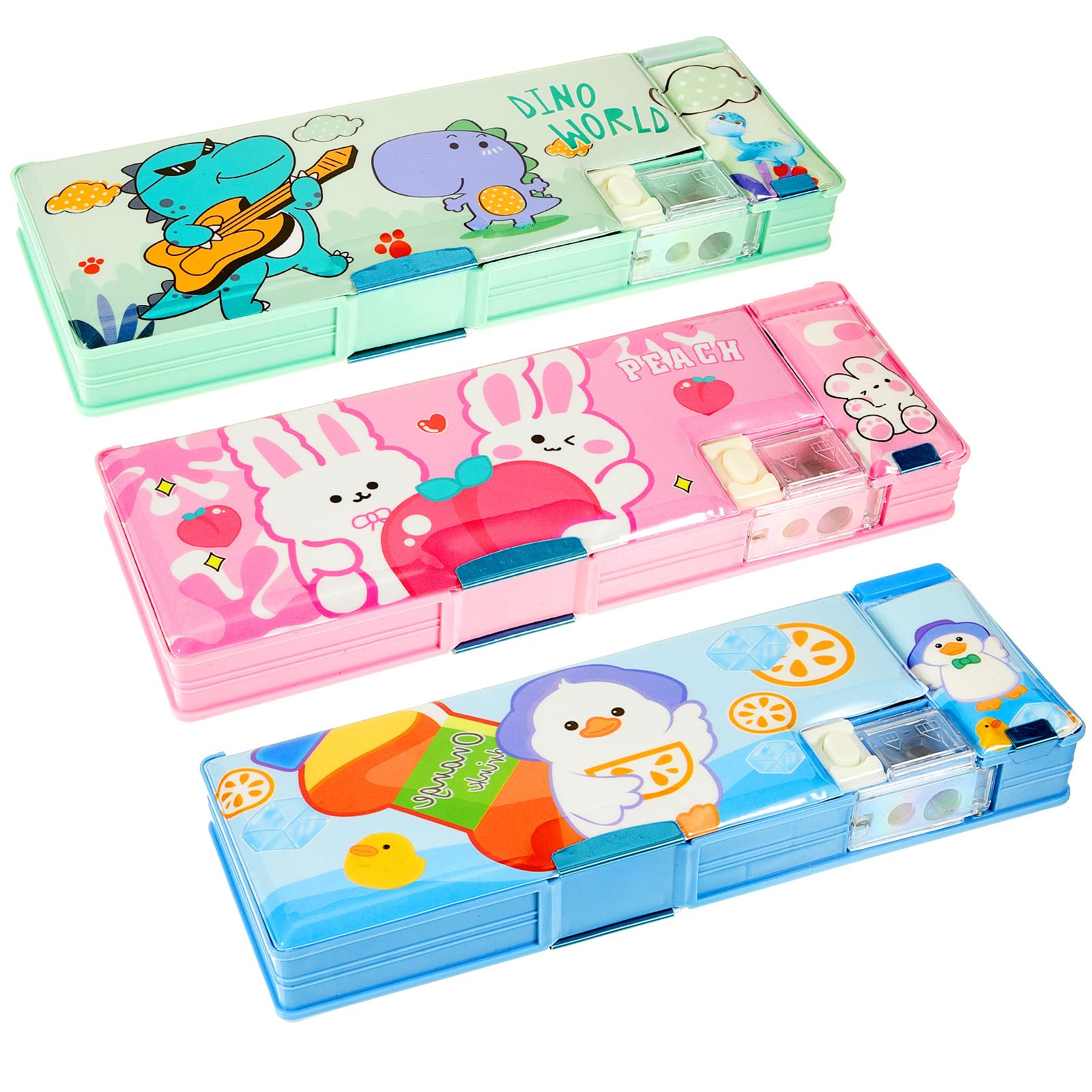 Guizhou Fushengyuan International Trade Co., Ltd. Multi functional pencil case with calculator, plastic dinosaur stationery storage box for boys
