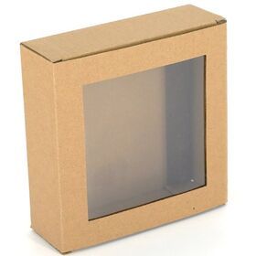Wholesale customize printing kraft box with PVC window to see your products in different sizes customized for cookie packaging