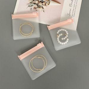 Custom Small Jewelry Packaging Zip Plastic Bag Matte Cute Zipper Bag For Earring Reusable Logo Pvc Eva Mini Ziplock Pouch Bag