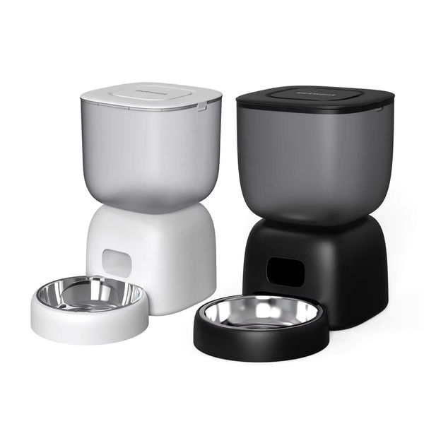 4 Meals 9 Portions Timed Pet Feeder 3L Visible BPA Free Dog Cat Food Dispenser with 4 Stainless Steel Bowls