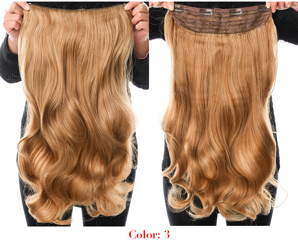 Changge City Linqing Hair Products Factory Heat Resistant Fiber 4 Clips one Piece 21Colors Available 190g 24/32 inch Stretched Wavy Clip in Synthetic Hair Extensions