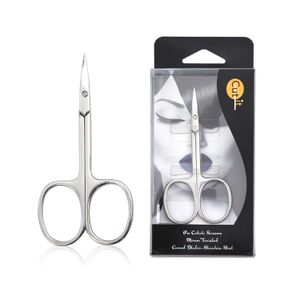 In Stock Low MOQ Professional Curved Stainless Steel Eyebrow Beauty Manicure Nail Cuticle Scissors