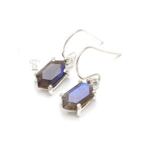 2024 New Hot Selling Women Fashion 925 Solid sterling Silver Labradorite Gemstone Earring Women Earrings Trendy Jewellery