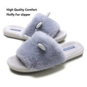 soft fluffy slides plush memory slipper arch support sweet ears design slippers for women halloween slippers