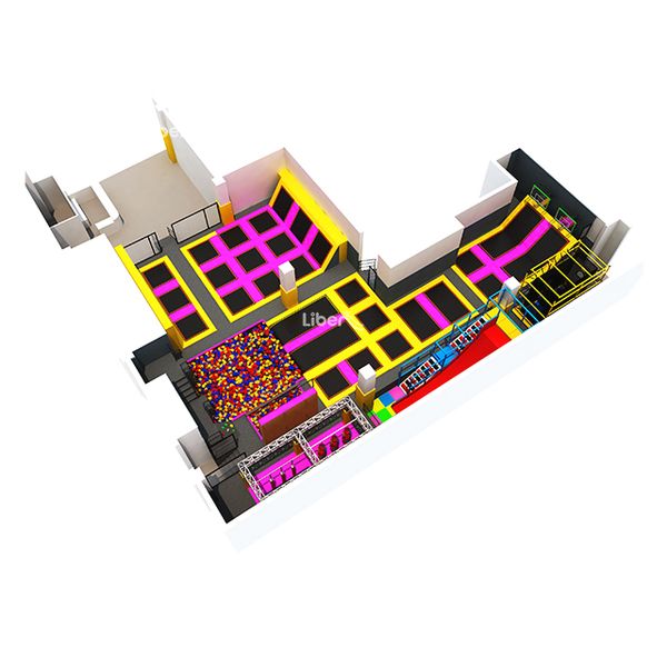 Commercial Adult Jump Trampolines Indoor Pink Foam Pit