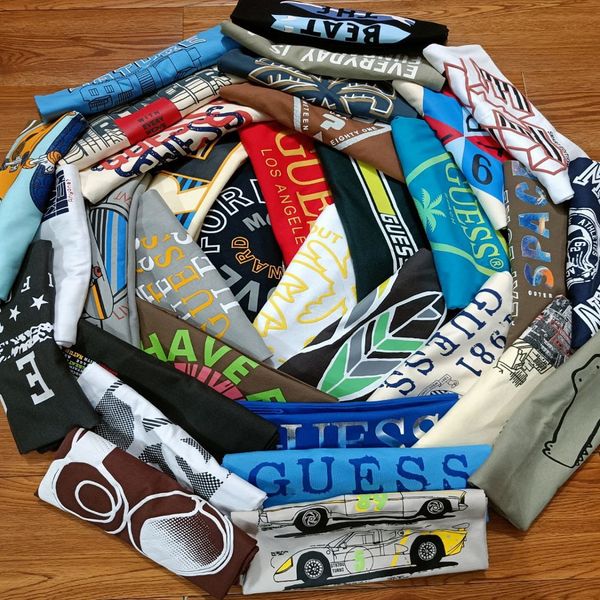 Wholesale Mixed Designs Cotton T-Shirt Women's Men's Printed T-Shirt Stock Apparel Plus Size T-Shirts from Bangladesh Leftover
