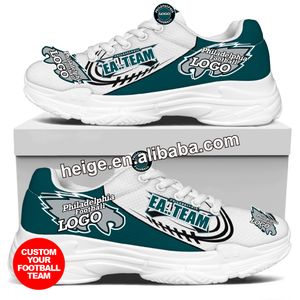 1MOQ Trademark Soccer American Football Team Print Shoes Unique Sport Sneaker Women And Men Running Cheap Shoes
