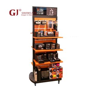 Retail Display Unit Slatwall Panel Garage Storage Rack with 4 Ways Display for Books Phones Accessories