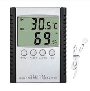 Indoor-Outdoor Thermometer Hygrometer Household digital thermometer hygrometer with clock