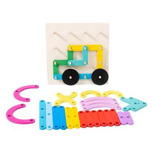 COMMIKI Montessori geometric puzzle graphic puzzle creative variety 6 months baby sensory toys stem wooden puzzle toy