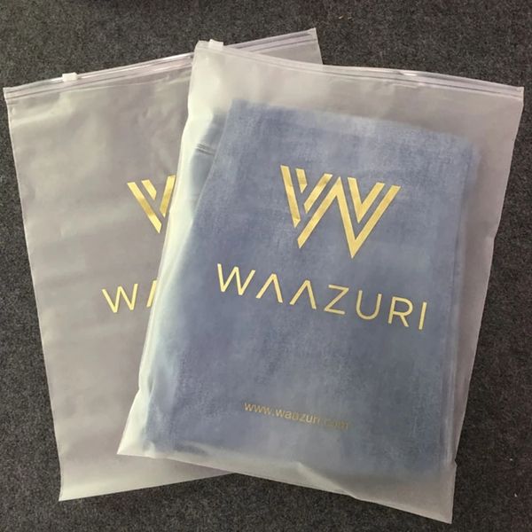 100Pcs 16Wires Customized Logo Frosted Zipper Bag Home Travel Clothing Storage Product Packaging Design Style Personalized