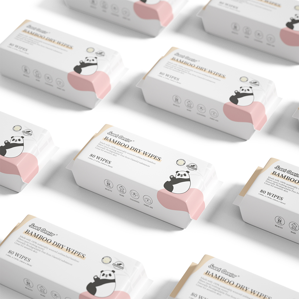 Sweet Carefor Bamboo Nail Wipes,100% Unbleached Bamboo Facial Towel,Wet and Dry Wipes Options for Cleaning