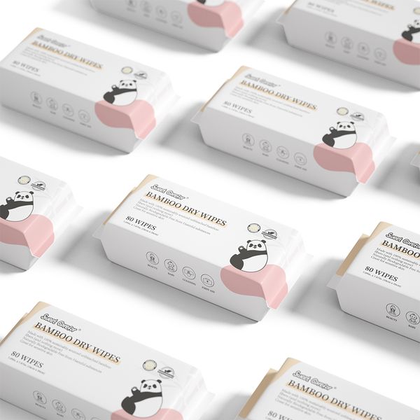 Sweet Carefor Bamboo Nail Wipes,100% Unbleached Bamboo Facial Towel,Wet and Dry Wipes Options for Cleaning