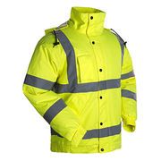 Men's protection jacket, reflective safety clothing, 300D polyester oxford w/PU coating, seam tape