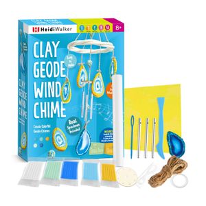 Wooden DIY clay geode Wind chime STEAM Toy Education Learning Toy Stem Science project Experiment Engineering Toys Kit for Kids