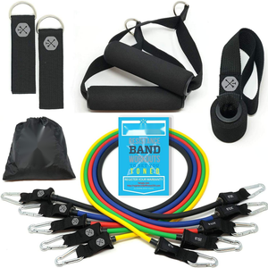 Hot Selling Resistance Bands Set Elastic Resistance Loop Exercise Bands 11pc With 5 Fitness Tubes Suitable