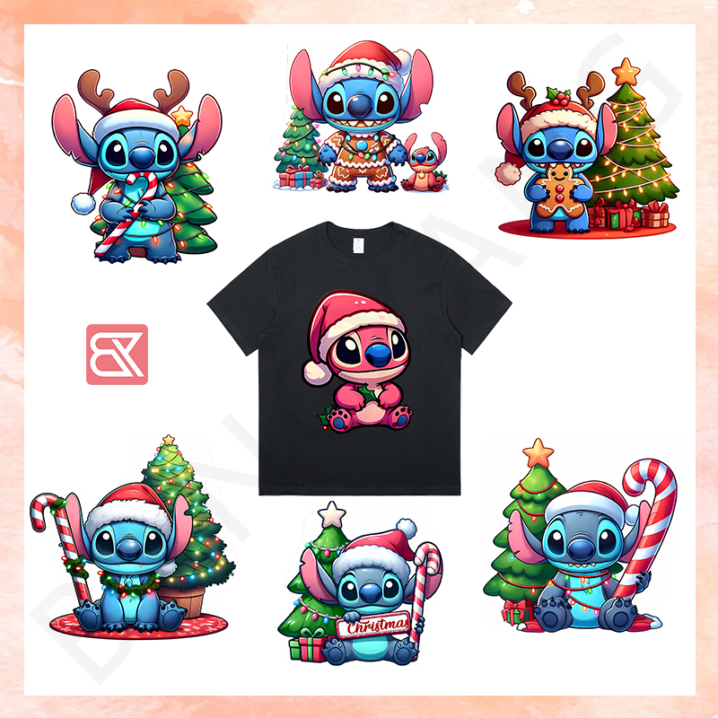 Shishi Bangyang Trading Co.,ltd. Hot Christmas design Custom Heat Transfer Film Designs Dtf Transfers Ready to Press Logo Heat Transfer Sticker Iron On Garments