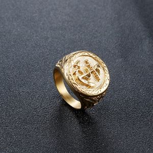 Fashion jewelry Ring Stainless Steel Punk boat anchor design Glamour women Business men ring wholesale
