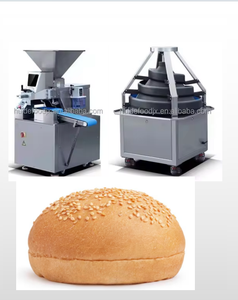 Two Sandwich Bun With Sesame Seeds Isolated Bakery used automatic dough divider rounder for dough ball making machine