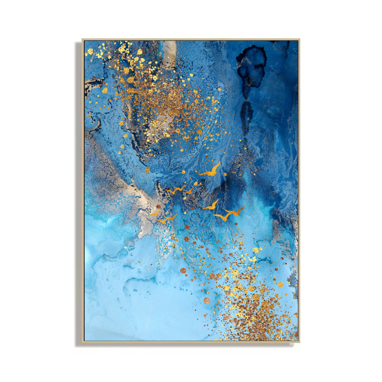 Fujian Sipima Housewares Co., Ltd. Gold Foil 100% Hand Painted Canvas Abstract Oil Painting Frames Picture Canvas Wall Art Home Decor Luxury Hand Oil Painting