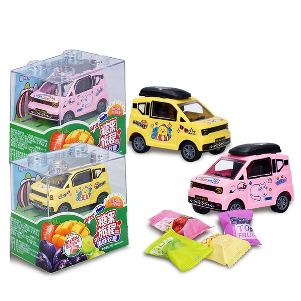 Fivestar New Candy with Toys Educational DIY Play Mini Pull Back Car Toy for Kids Girls and Boys Plastic Color Box Unisex