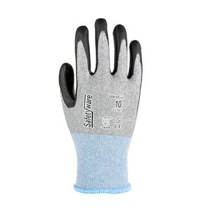 Custom ANSI Coated Work Gloves with Anti-Cut Level F PU Nylon Lining Touch Screen Hand Protection Safety Construction