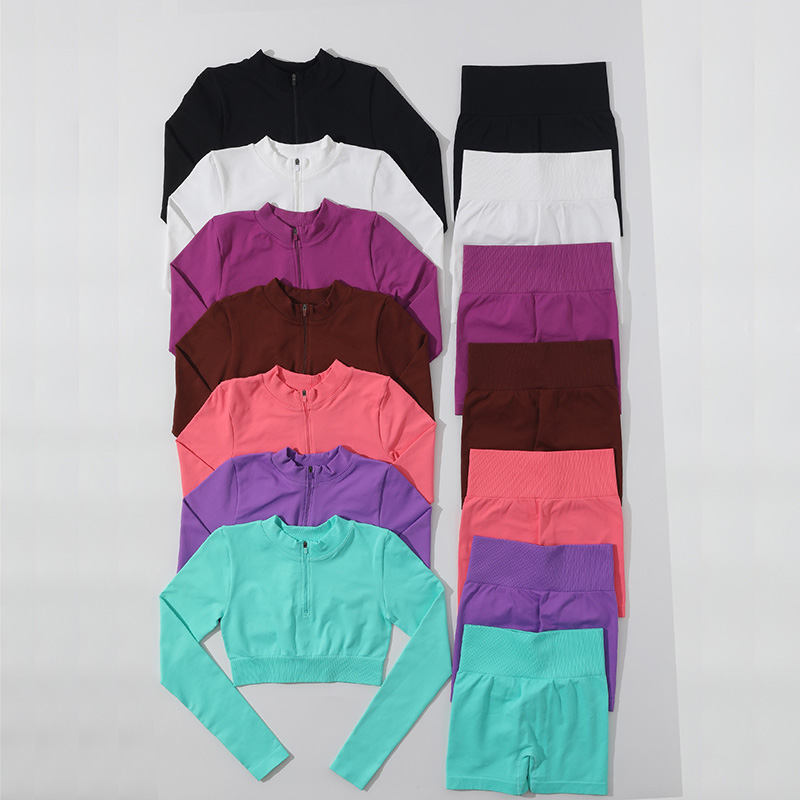 Wuhan Wateli Sports Products Co., Ltd. Custom Logo 2/3PCS Seamless Yoga Set High Waist Sportswear Workout Clothes For Women Running Fitness Gym Sets