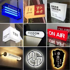 Custom Advertising Light Box Frame Display Board Rectangular Acrylic Sign Led Lightbox 3D Letter Signboard Outdoor Solar Signage