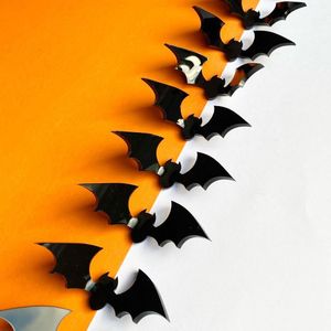 6pcs acrylic 3D Bat Cupcake Cake topper for Halloween Cake Decoration Party Supplies