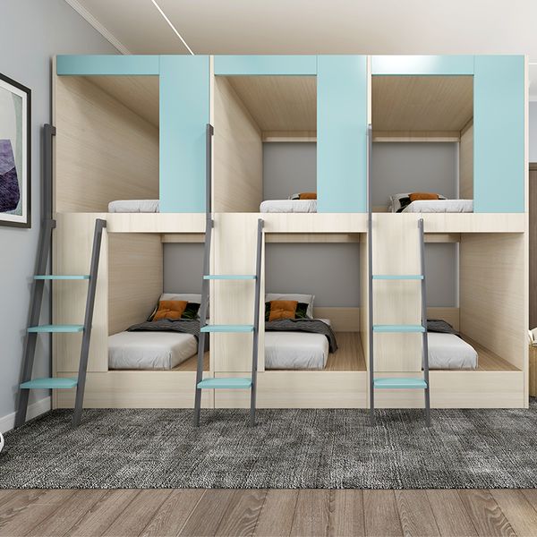 wholesale furniture wood 6 people capsule bed school home dormitory hotel hostel bunk bed for girl and boy