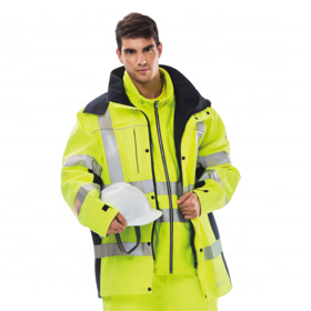 High Quality Reflective Safety Workwear Winter Clothing Men Hi Vis Flame Retardant Workfashion Jacket