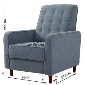 Nisco Modern Design Living Room Fabric Manual Club Single Recliner Chair